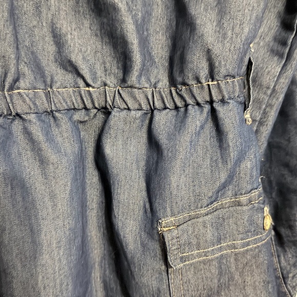 Girl Chillpop Denim Button-Up Shirt Dress Sz 14/16 pockets blue no belt - Picture 8 of 9